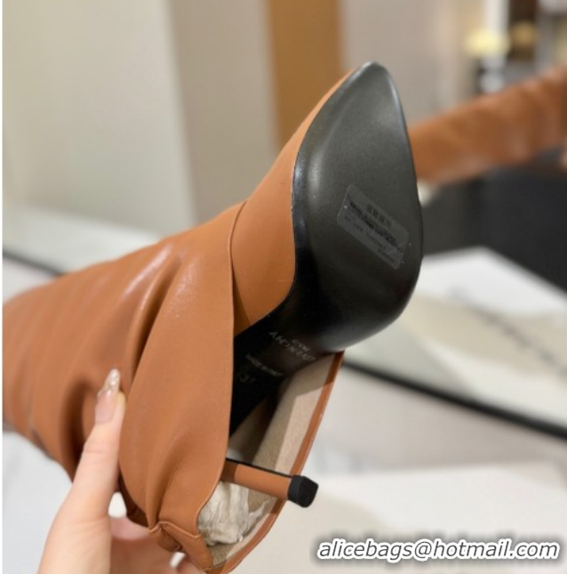 Best Product Givenchy Shark Lock Heel High Boots 10.5cm in Calfskin Leather Brown 1210027 2026