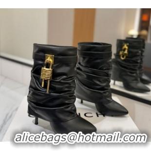 Good Quality Givenchy Shark Lock Heel Ankle Boots 10.5cm in Calfskin Leather Black 1210028 2026