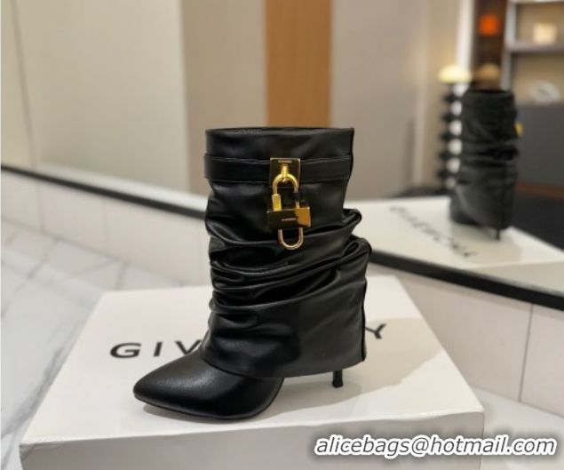 Good Quality Givenchy Shark Lock Heel Ankle Boots 10.5cm in Calfskin Leather Black 1210028 2026