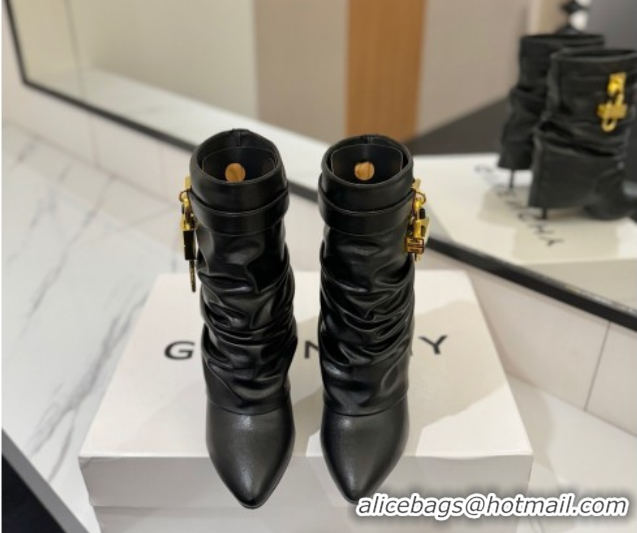 Good Quality Givenchy Shark Lock Heel Ankle Boots 10.5cm in Calfskin Leather Black 1210028 2026