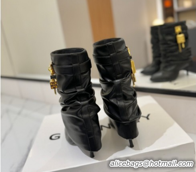 Good Quality Givenchy Shark Lock Heel Ankle Boots 10.5cm in Calfskin Leather Black 1210028 2026