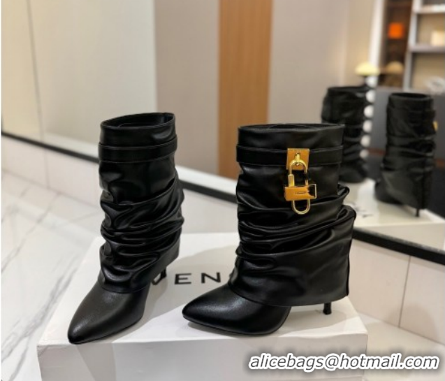 Good Quality Givenchy Shark Lock Heel Ankle Boots 10.5cm in Calfskin Leather Black 1210028 2026
