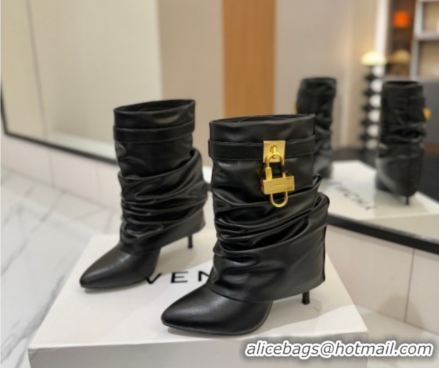 Good Quality Givenchy Shark Lock Heel Ankle Boots 10.5cm in Calfskin Leather Black 1210028 2026