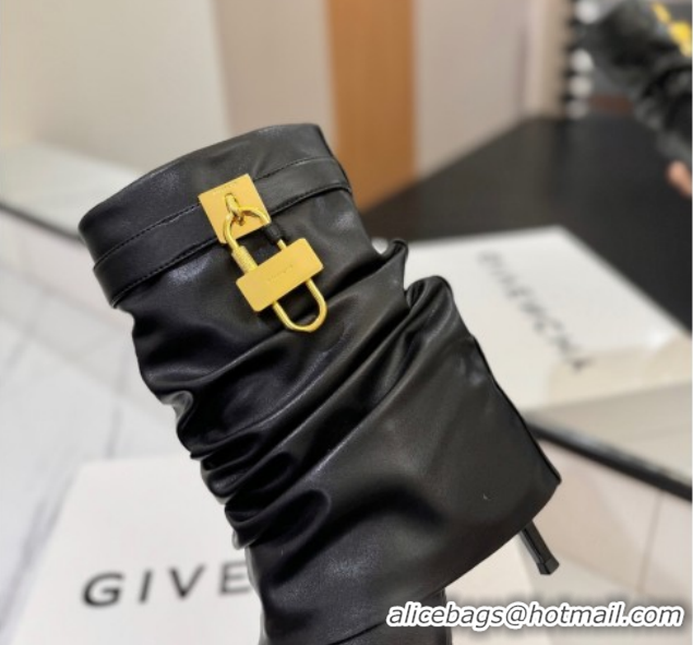 Good Quality Givenchy Shark Lock Heel Ankle Boots 10.5cm in Calfskin Leather Black 1210028 2026