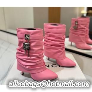 Luxurious Givenchy Shark Lock Heel Ankle Boots 10.5cm in Calfskin Leather Pink 1210029 2026