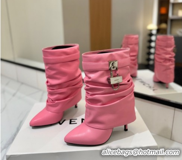 Luxurious Givenchy Shark Lock Heel Ankle Boots 10.5cm in Calfskin Leather Pink 1210029 2026
