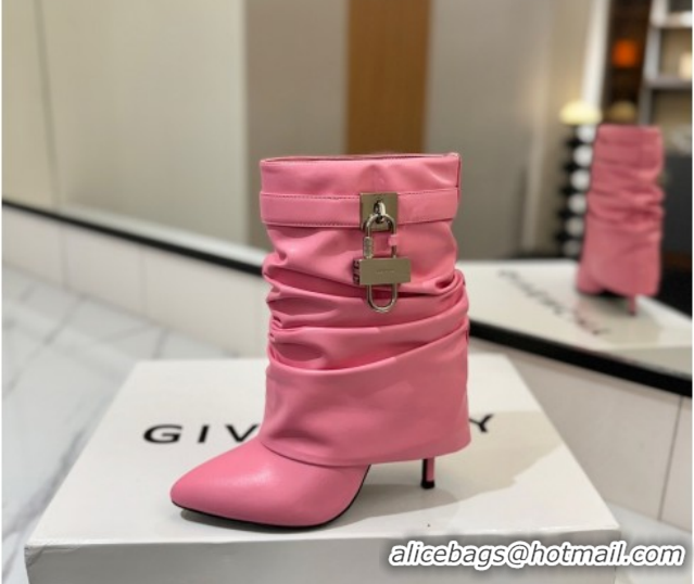 Luxurious Givenchy Shark Lock Heel Ankle Boots 10.5cm in Calfskin Leather Pink 1210029 2026