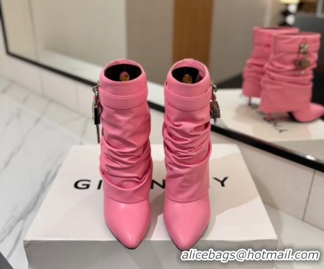Luxurious Givenchy Shark Lock Heel Ankle Boots 10.5cm in Calfskin Leather Pink 1210029 2026