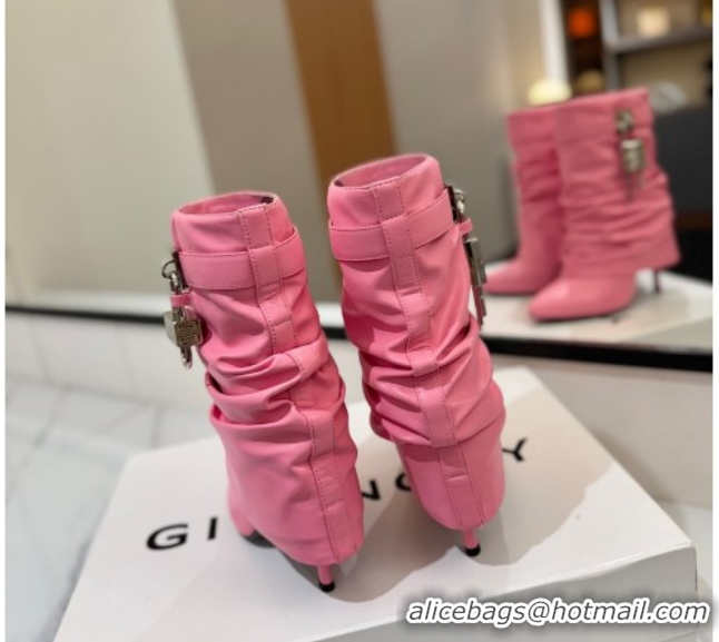 Luxurious Givenchy Shark Lock Heel Ankle Boots 10.5cm in Calfskin Leather Pink 1210029 2026