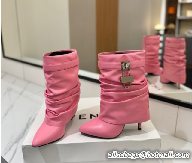 Luxurious Givenchy Shark Lock Heel Ankle Boots 10.5cm in Calfskin Leather Pink 1210029 2026
