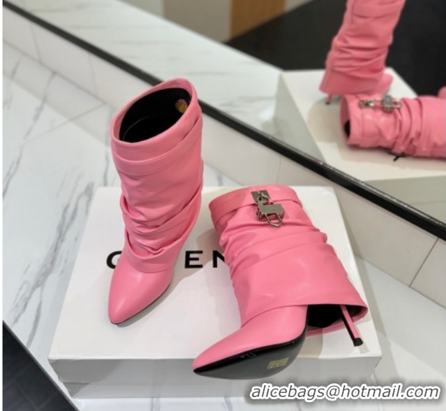 Luxurious Givenchy Shark Lock Heel Ankle Boots 10.5cm in Calfskin Leather Pink 1210029 2026