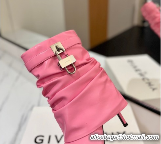 Luxurious Givenchy Shark Lock Heel Ankle Boots 10.5cm in Calfskin Leather Pink 1210029 2026