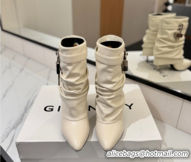 Good Looking Givenchy Shark Lock Heel Ankle Boots 10.5cm in Calfskin Leather Pale Beige 1210031 2026