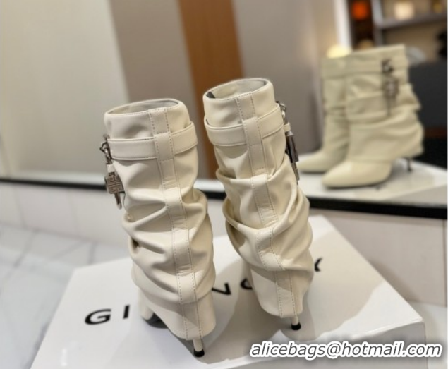 Good Looking Givenchy Shark Lock Heel Ankle Boots 10.5cm in Calfskin Leather Pale Beige 1210031 2026