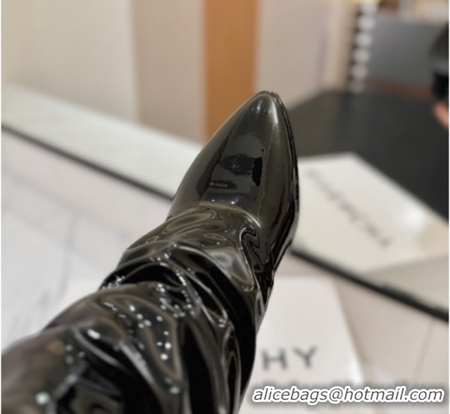 Luxury Givenchy Shark Lock Heel Ankle Boots 10.5cm in Patent Leather Black 1210033 2026