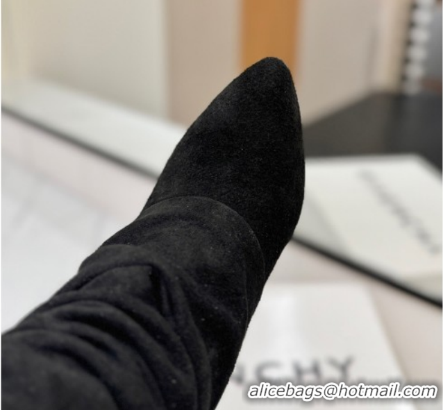 Sophisticated Givenchy Shark Lock Heel Ankle Boots 10.5cm in Suede Black 1210038 2026