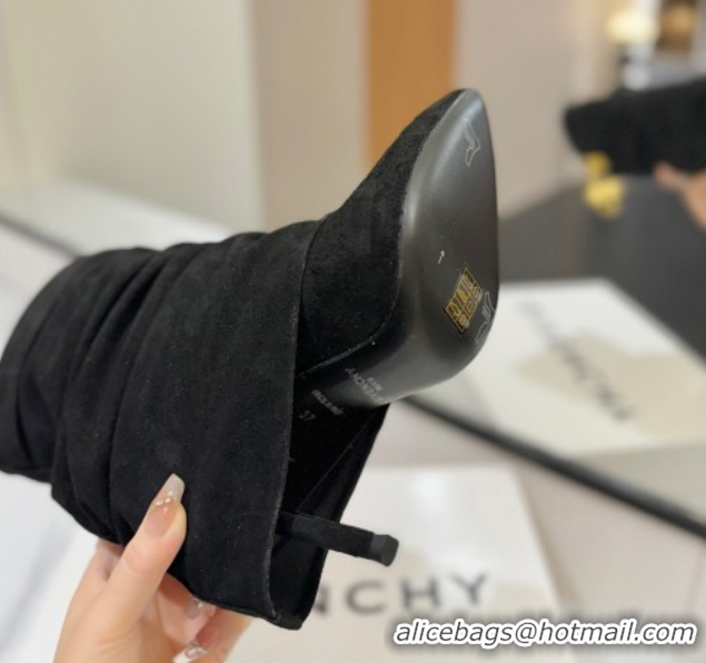 Sophisticated Givenchy Shark Lock Heel Ankle Boots 10.5cm in Suede Black 1210038 2026