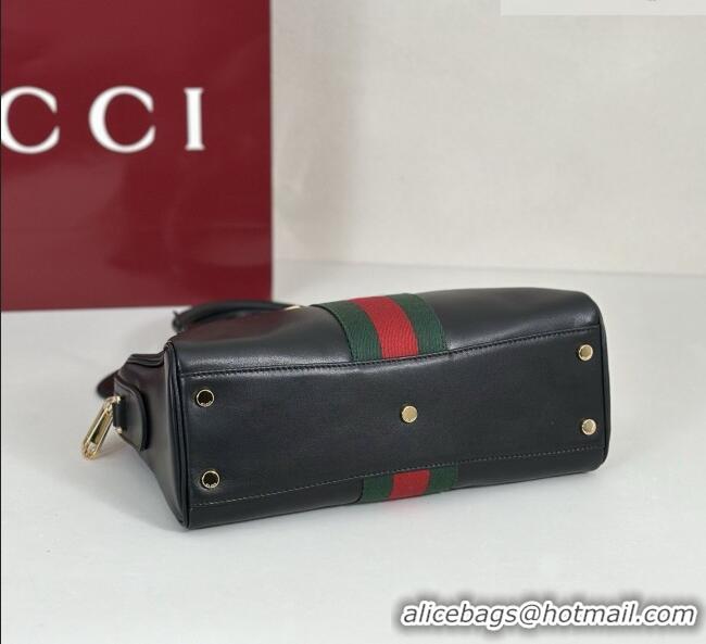 Luxury Discount Gucci Borsetto Medium Boston Bag in Black Soft Leather 866732 2026