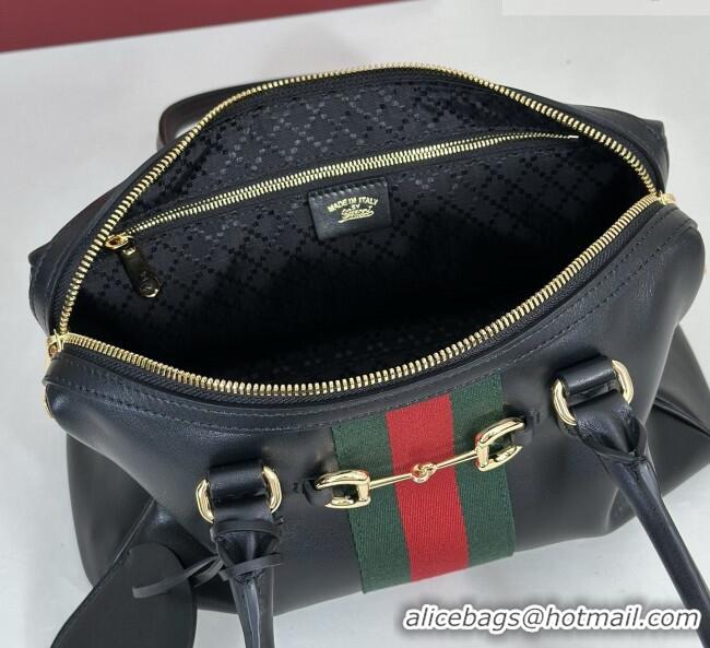 Luxury Discount Gucci Borsetto Medium Boston Bag in Black Soft Leather 866732 2026