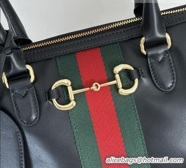 Luxury Discount Gucci Borsetto Medium Boston Bag in Black Soft Leather 866732 2026