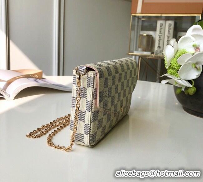Good Taste Louis Vuitton Pochette Félicie Bag in Damier Azur Canvas N63106 White 2026