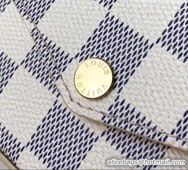 Good Taste Louis Vuitton Pochette Félicie Bag in Damier Azur Canvas N63106 White 2026