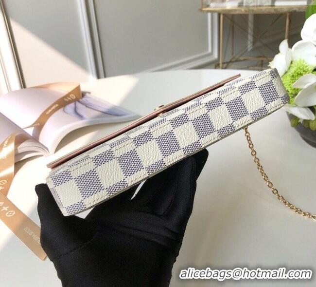 Good Taste Louis Vuitton Pochette Félicie Bag in Damier Azur Canvas N63106 White 2026