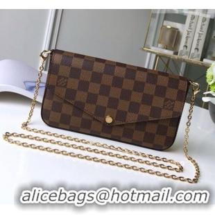 Best Product Louis Vuitton Pochette Félicie Bag in Damier Ebene Canvas N63032 Brown 2026