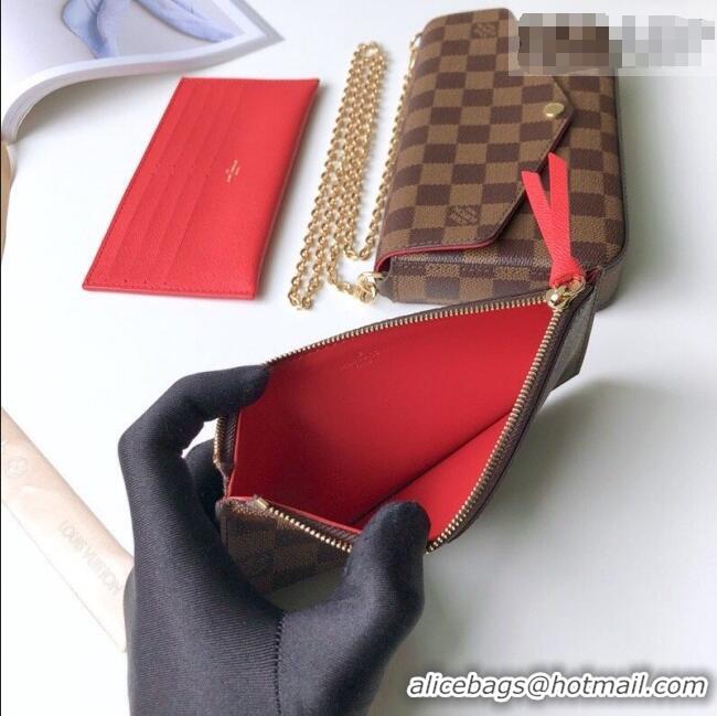 Best Product Louis Vuitton Pochette Félicie Bag in Damier Ebene Canvas N63032 Brown 2026