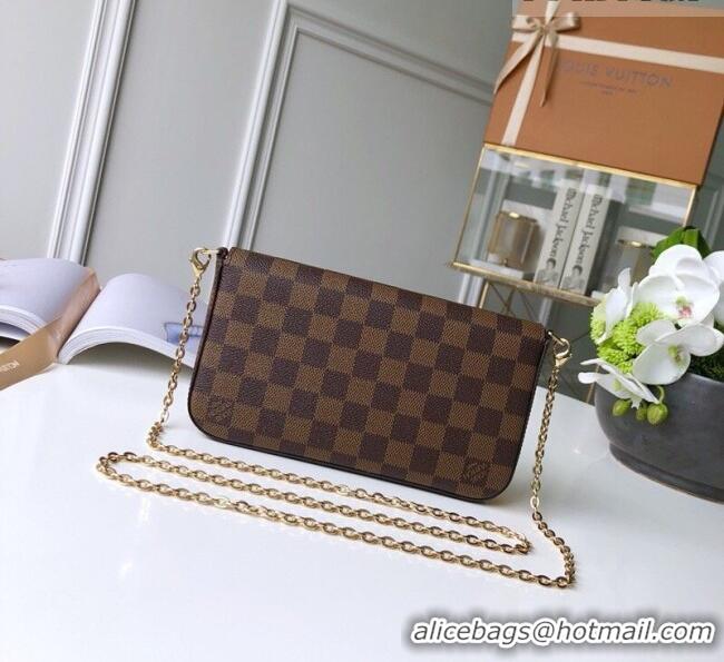 Best Product Louis Vuitton Pochette Félicie Bag in Damier Ebene Canvas N63032 Brown 2026