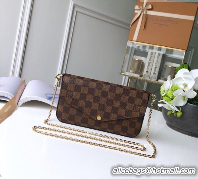 Best Product Louis Vuitton Pochette Félicie Bag in Damier Ebene Canvas N63032 Brown 2026