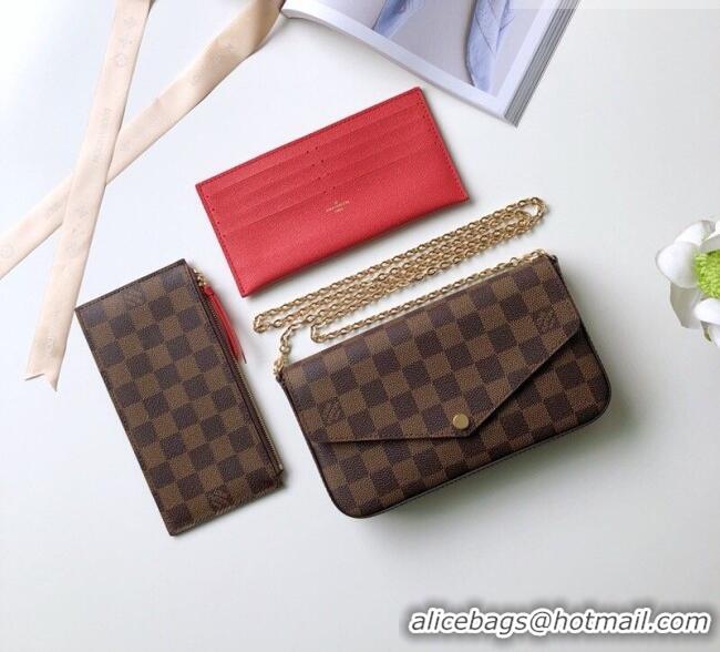 Best Product Louis Vuitton Pochette Félicie Bag in Damier Ebene Canvas N63032 Brown 2026