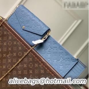 Super Quality Louis Vuitton Pochette Félicie Mini Bag in Monogram Empreinte Leather M82477 Blue 2026