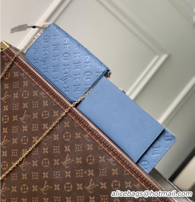 Super Quality Louis Vuitton Pochette Félicie Mini Bag in Monogram Empreinte Leather M82477 Blue 2026