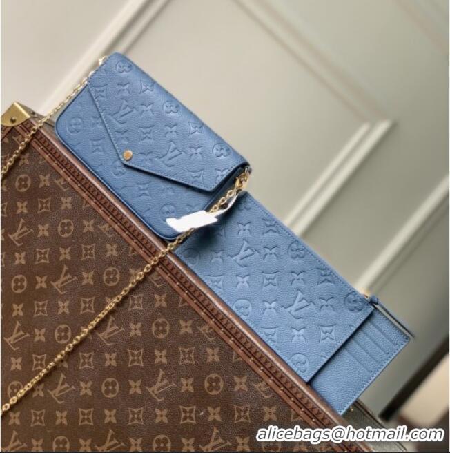 Super Quality Louis Vuitton Pochette Félicie Mini Bag in Monogram Empreinte Leather M82477 Blue 2026
