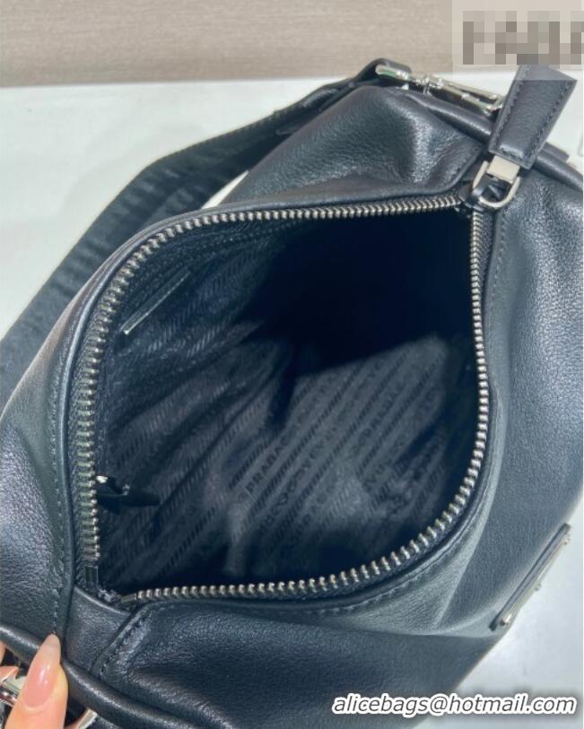 Shop Discount Prada Explore Leather Shoulder bag 2VH206 Black 2026