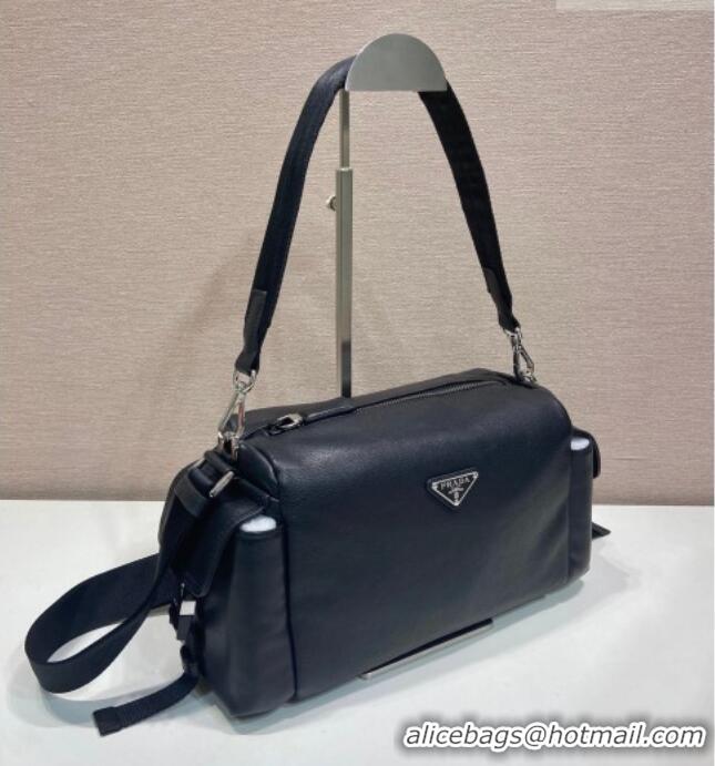 Shop Discount Prada Explore Leather Shoulder bag 2VH206 Black 2026