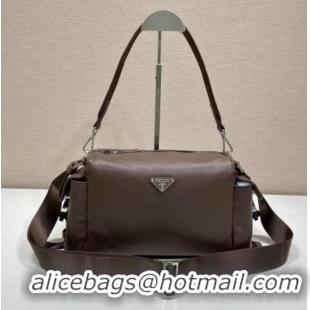 Original Cheap Prada Explore Leather Shoulder bag 2VH206 Coffee Brown 2026