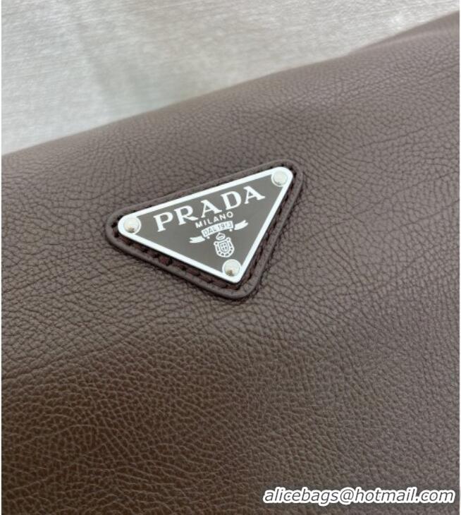 Original Cheap Prada Explore Leather Shoulder bag 2VH206 Coffee Brown 2026