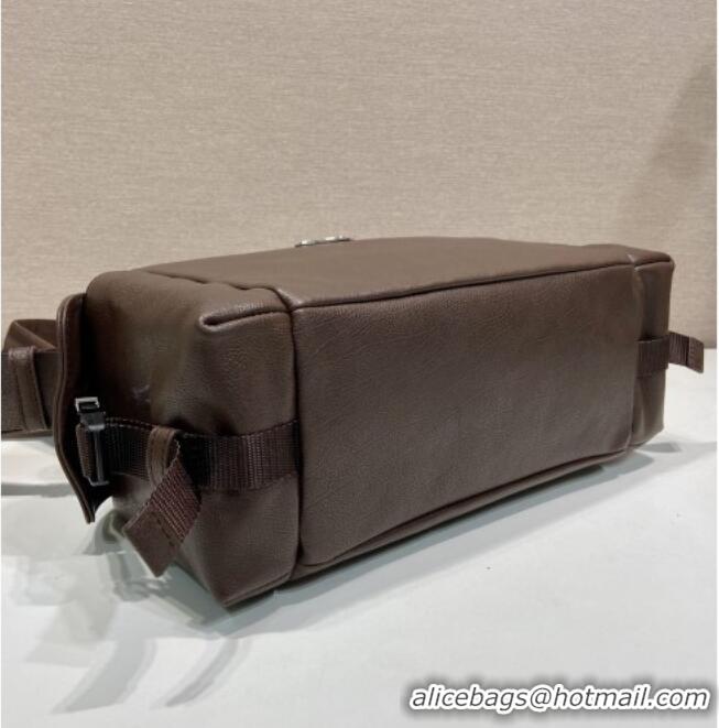 Original Cheap Prada Explore Leather Shoulder bag 2VH206 Coffee Brown 2026