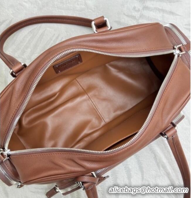 Top Quality Prada Large washed leather top-handle bag 1BB156 Cocoa Brown 2026