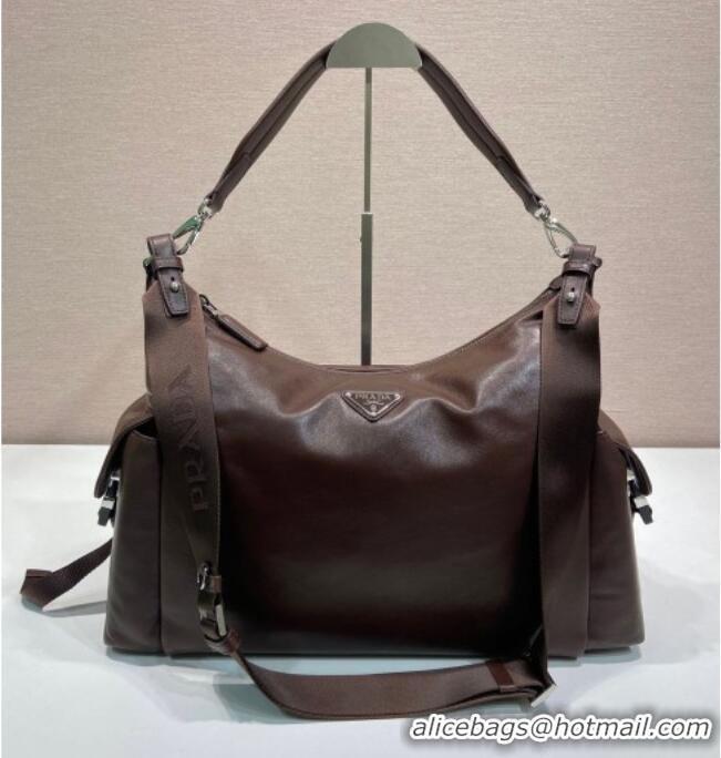 Famous Brand Prada Men's Explore Calf Leather bag 2VH204 Coffee Brown 2026