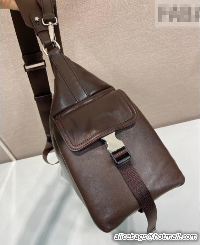 Famous Brand Prada Men's Explore Calf Leather bag 2VH204 Coffee Brown 2026