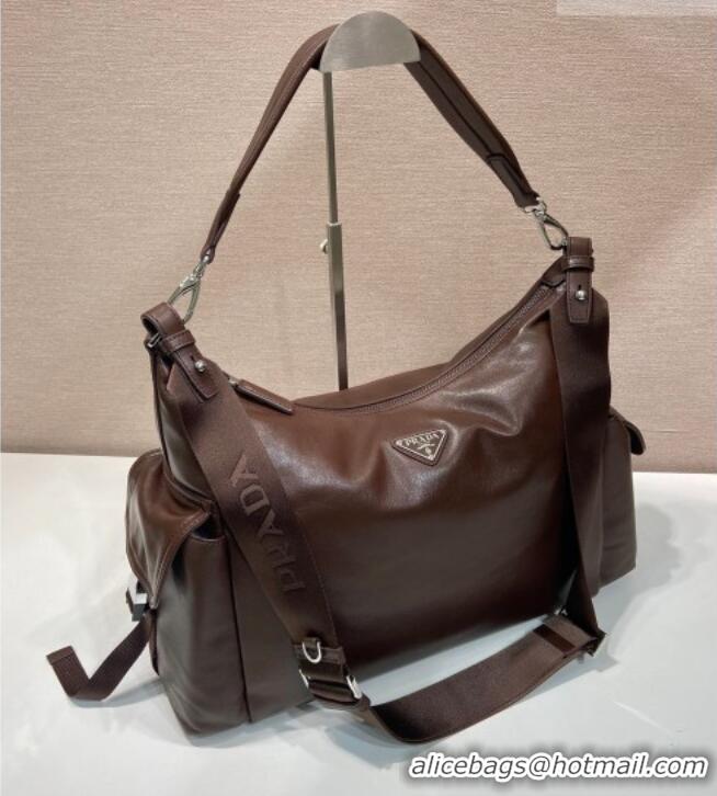 Famous Brand Prada Men's Explore Calf Leather bag 2VH204 Coffee Brown 2026