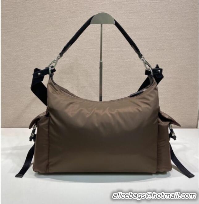 Cheapest Prada Men's Explore Re-Nylon and leather bag 2VH204 Sienna Brown 2026