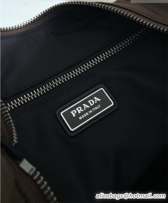 Cheapest Prada Men's Explore Re-Nylon and leather bag 2VH204 Sienna Brown 2026