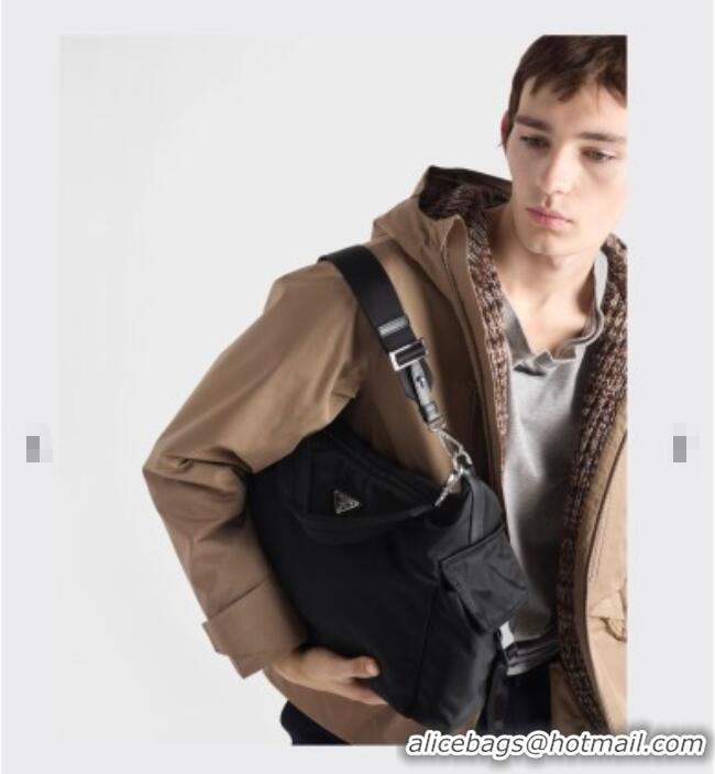 Well Crafted Prada Men's Explore Re-Nylon and leather bag 2VH204 Black 2025