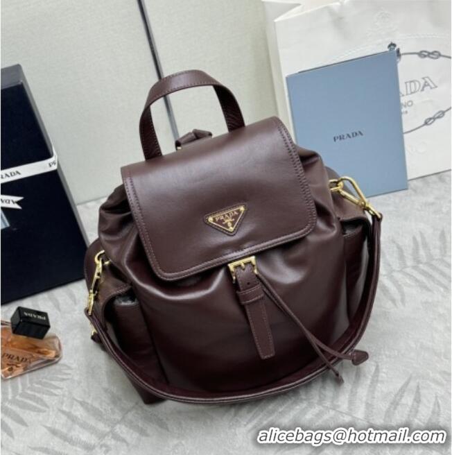 Best Product Prada Explore medium nappa leather backpack bag 1BZ080 Burgundy 2026