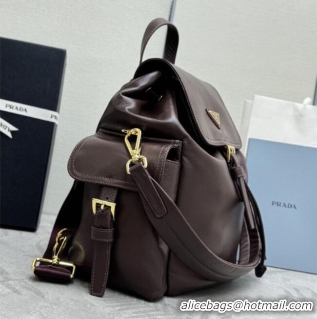 Best Product Prada Explore medium nappa leather backpack bag 1BZ080 Burgundy 2026