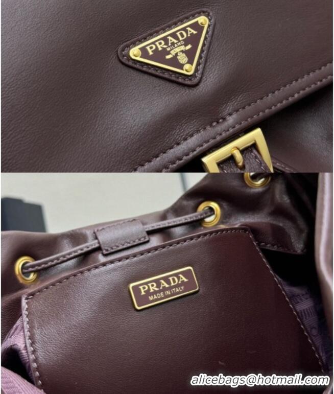 Best Product Prada Explore medium nappa leather backpack bag 1BZ080 Burgundy 2026